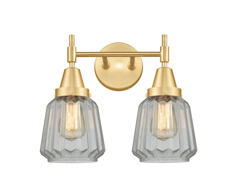 Innovations 447-2W-SG-G142 Two Light Bath Vanity, Satin Gold