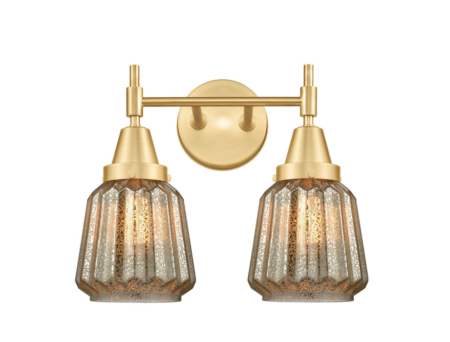 Innovations 447-2W-SG-G146 Two Light Bath Vanity, Satin Gold