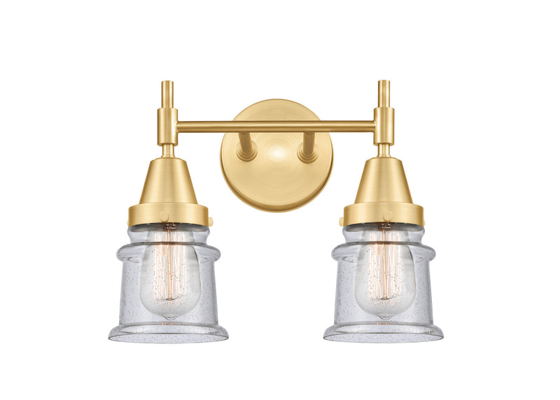 Innovations 447-2W-SG-G184S Two Light Bath Vanity, Satin Gold