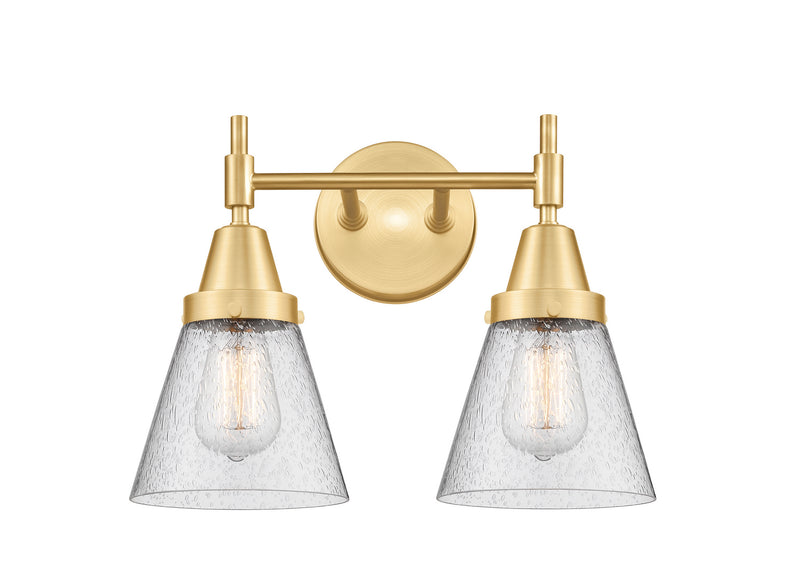 Innovations 447-2W-SG-G64 Two Light Bath Vanity, Satin Gold