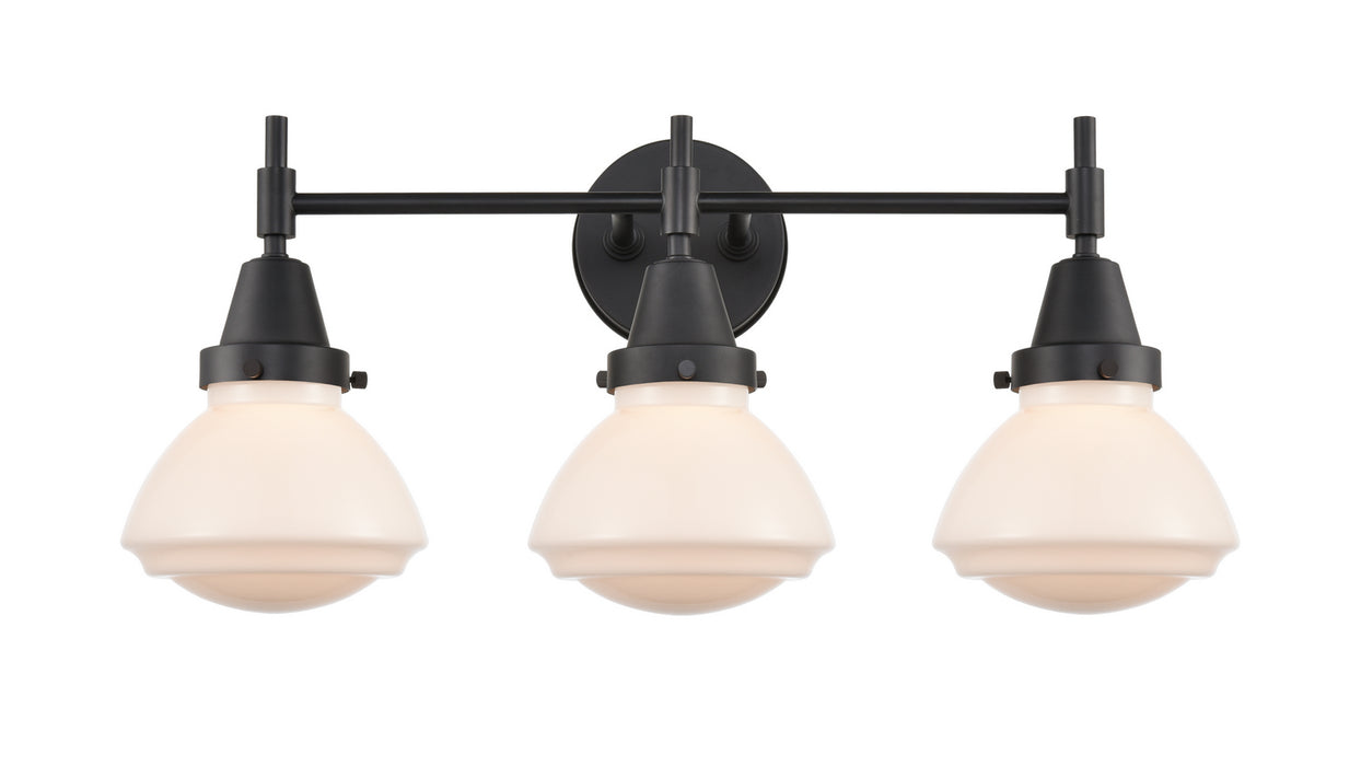 Innovations 447-3W-BK-G321 Three Light Bath Vanity, Matte Black