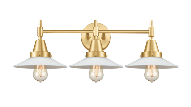 Innovations 447-3W-SG-G1 Three Light Bath Vanity, Satin Gold