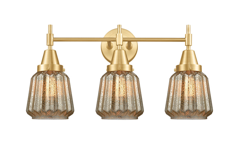 Innovations 447-3W-SG-G146 Three Light Bath Vanity, Satin Gold
