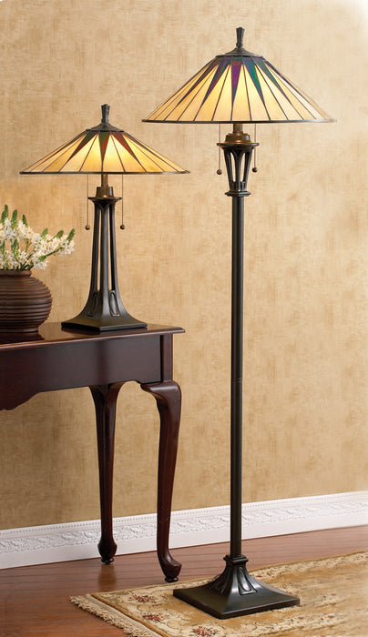 Quoizel TF9397VB Two Light Floor Lamp, Vintage Bronze