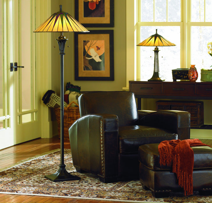 Quoizel TF9397VB Two Light Floor Lamp, Vintage Bronze