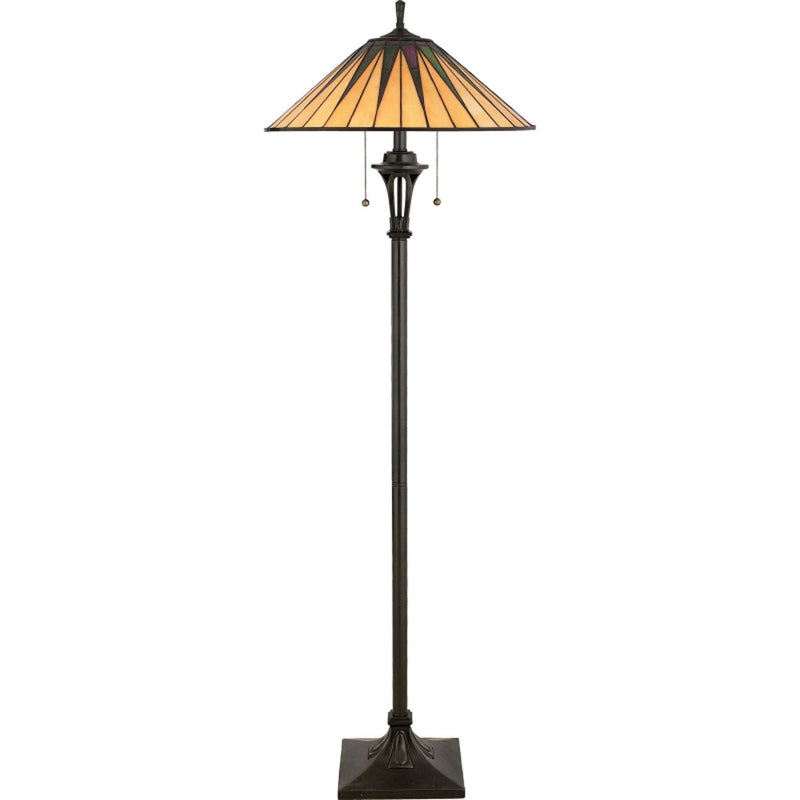 Quoizel TF9397VB Two Light Floor Lamp, Vintage Bronze