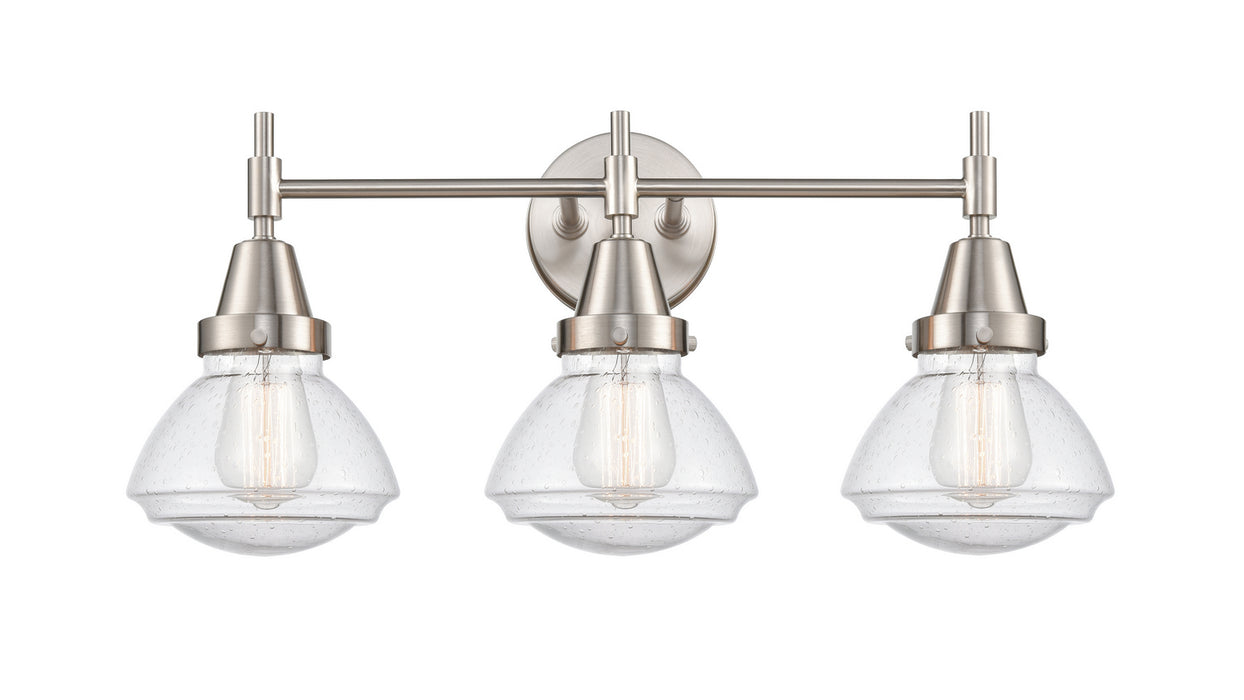 Innovations 447-3W-SN-G324 Three Light Bath Vanity, Satin Nickel