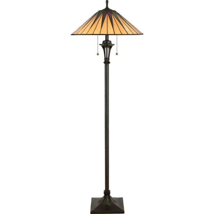 Quoizel TF9397VB Two Light Floor Lamp, Vintage Bronze