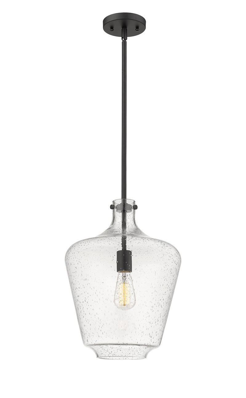 Innovations 493-1S-BK-G504-12 One Light Mini Pendant, Matte Black
