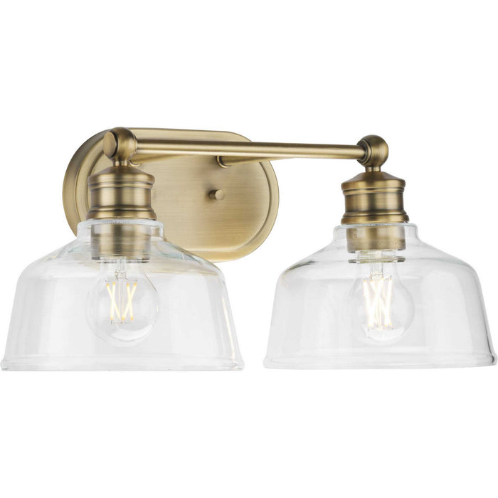 Progress Lighting P300396-163 Two Light Bath, Vintage Brass