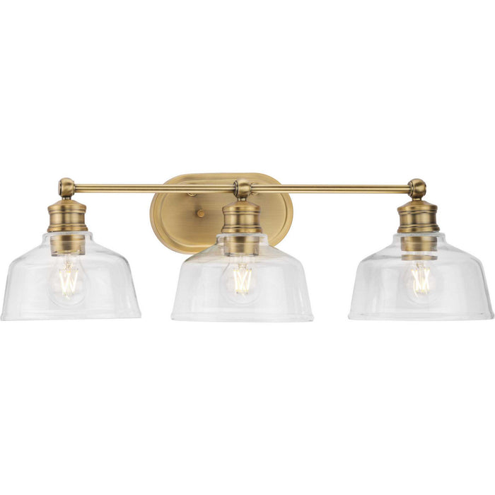 Progress Lighting P300397-163 Three Light Bath, Vintage Brass