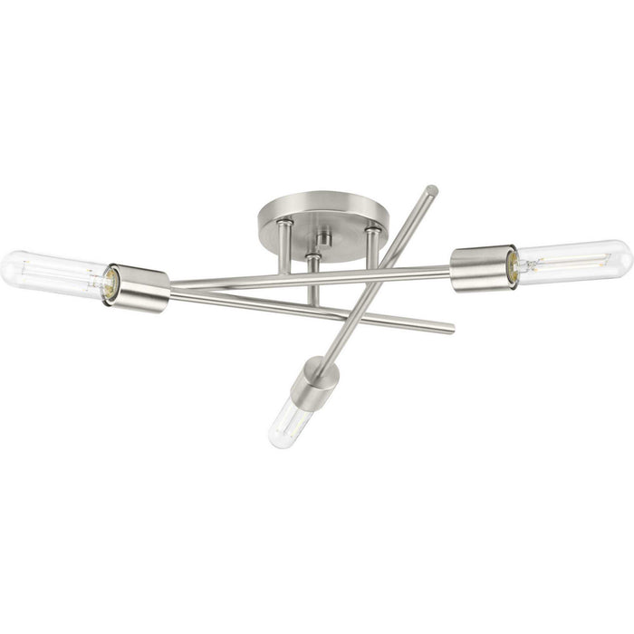 Progress Lighting P350225-009 Three Light Semi Flush Mount, Brushed Nickel
