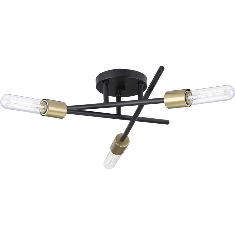 Progress Lighting P350225-020 Three Light Semi Flush Mount, Antique Bronze
