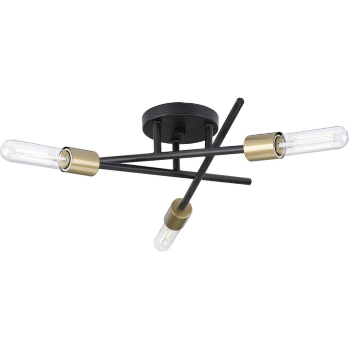Progress Lighting P350225-020 Three Light Semi Flush Mount, Antique Bronze
