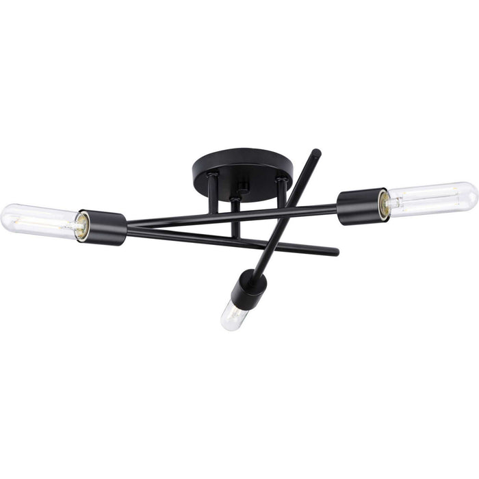 Progress Lighting P350225-31M Three Light Semi Flush Mount, Matte Black