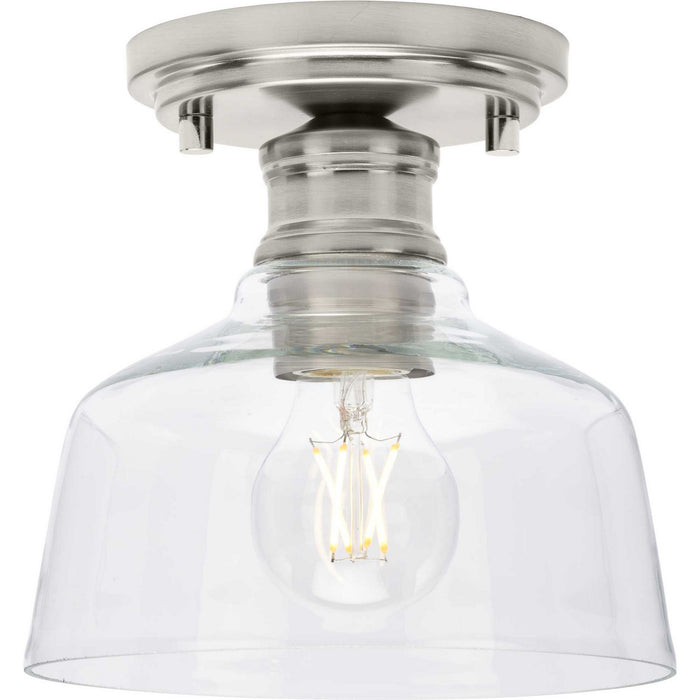 Progress Lighting P350226-009 One Light Semi Flush Mount, Brushed Nickel
