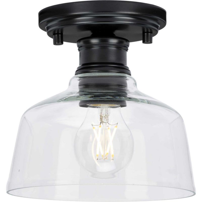 Progress Lighting P350226-31M One Light Semi Flush Mount, Matte Black