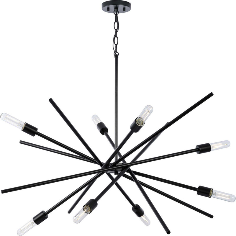 Progress Lighting P400109-31M Eight Light Chandelier, Matte Black
