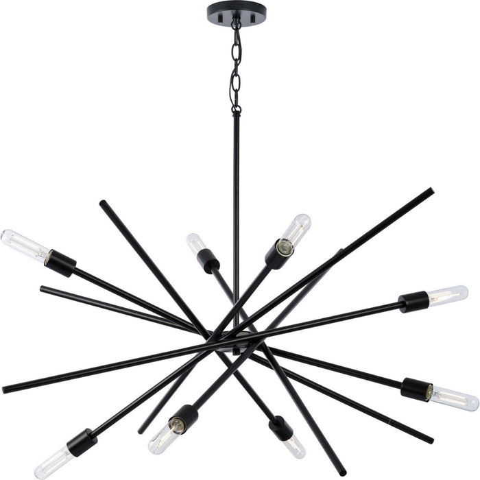 Progress Lighting P400109-31M Eight Light Chandelier, Matte Black