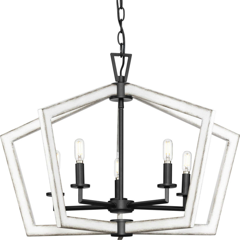 Progress Lighting P400301-31M Five Light Chandelier, Matte Black