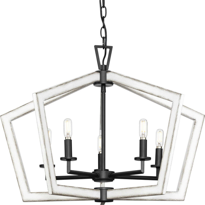 Progress Lighting P400301-31M Five Light Chandelier, Matte Black