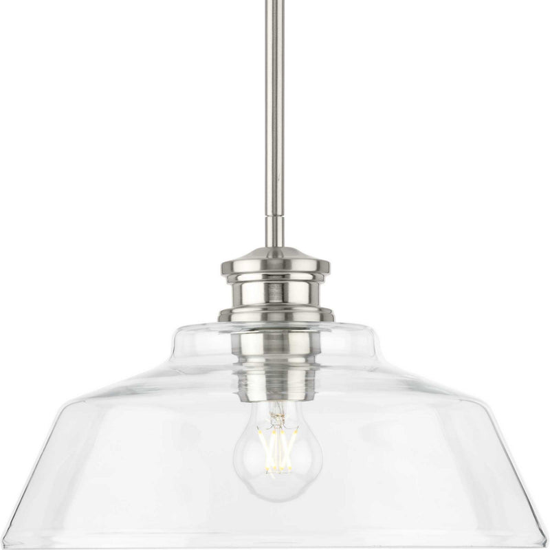 Progress Lighting P500381-009 One Light Pendant, Brushed Nickel
