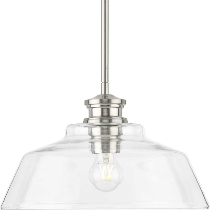 Progress Lighting P500381-009 One Light Pendant, Brushed Nickel