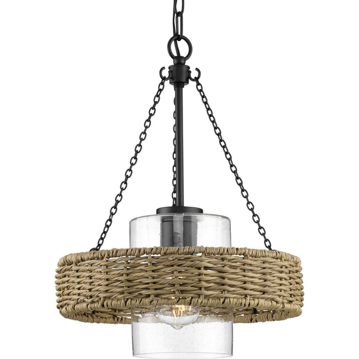 Progress Lighting P550126-31M One Light Outdoor Pendant, Matte Black