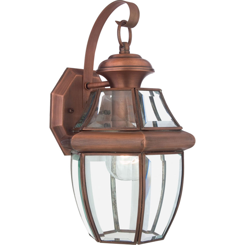 Quoizel NY8316AC One Light Outdoor Wall Lantern, Aged Copper
