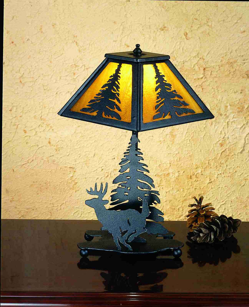 Meyda Tiffany 203158 One Light Accent Lamp, Black Metal