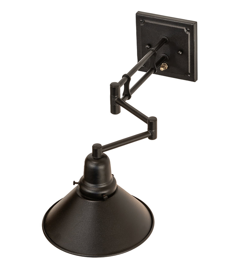 Meyda Tiffany 251126 One Light Wall Sconce, Textured Black & Pewter