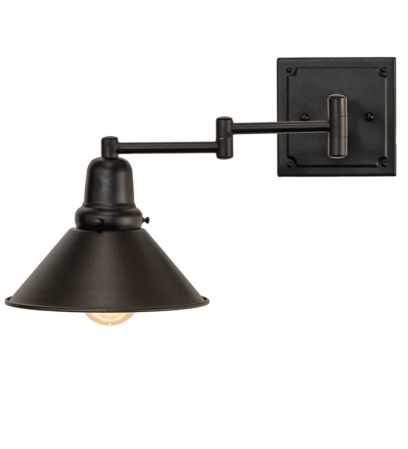 Meyda Tiffany 251126 One Light Wall Sconce, Textured Black & Pewter