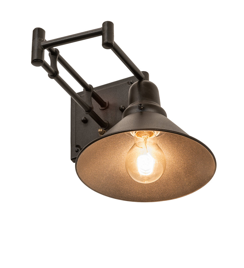Meyda Tiffany 251126 One Light Wall Sconce, Textured Black & Pewter