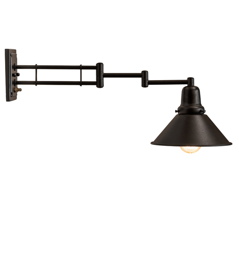 Meyda Tiffany 251126 One Light Wall Sconce, Textured Black & Pewter