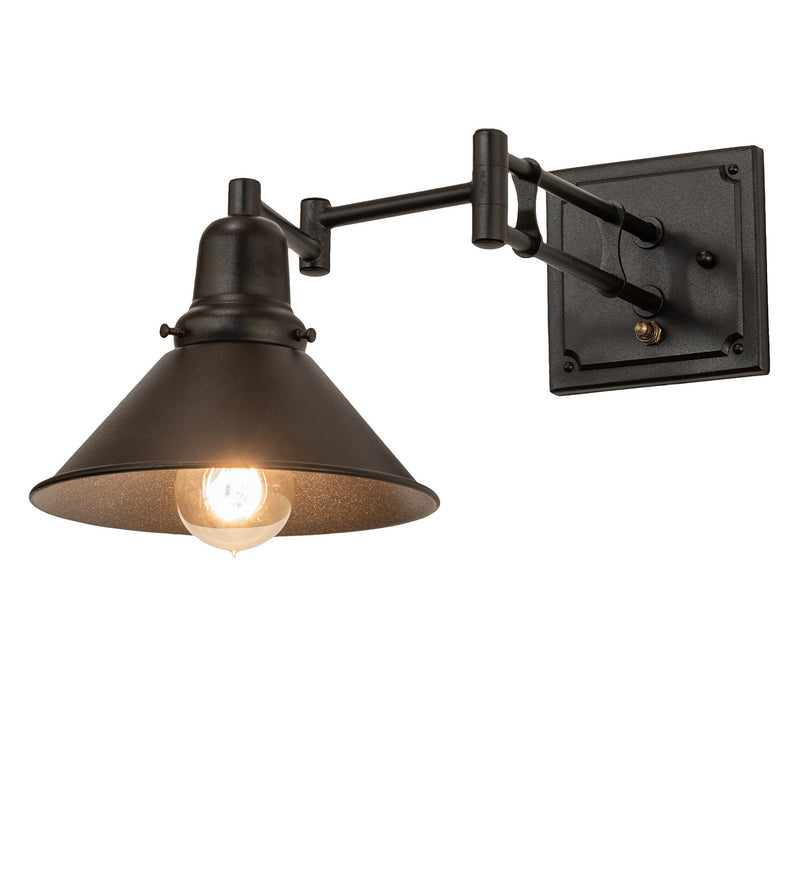 Meyda Tiffany 251126 One Light Wall Sconce, Textured Black & Pewter
