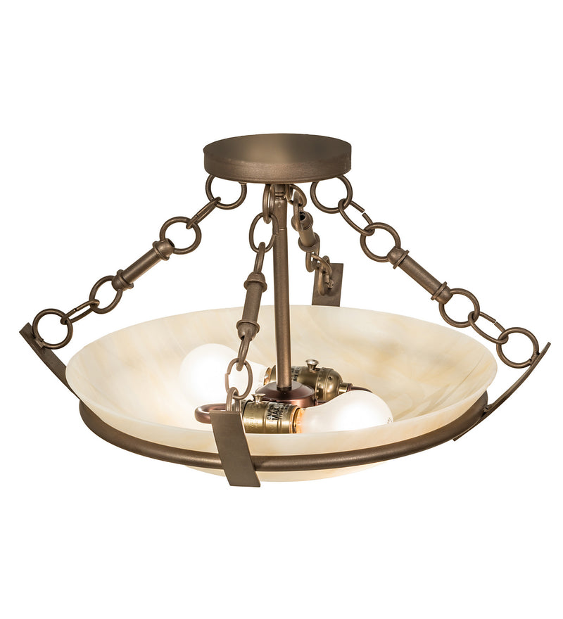 Meyda Tiffany 251128 Two Light Semi-Flushmount, Tyler Bronze
