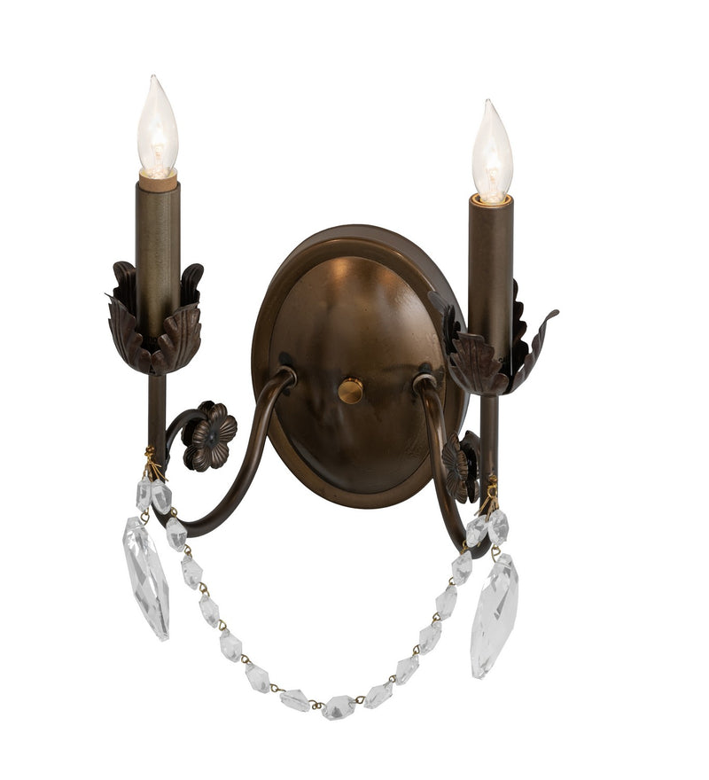 Meyda Tiffany 252340 Two Light Wall Sconce, Antique Copper