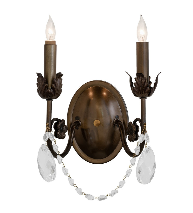 Meyda Tiffany 252340 Two Light Wall Sconce, Antique Copper