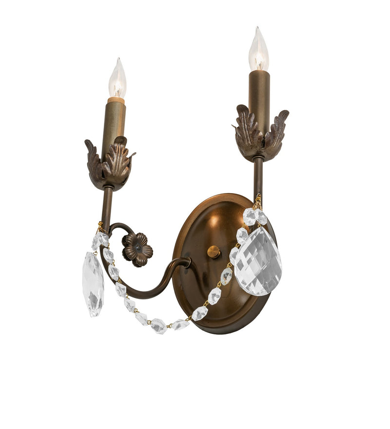 Meyda Tiffany 252340 Two Light Wall Sconce, Antique Copper