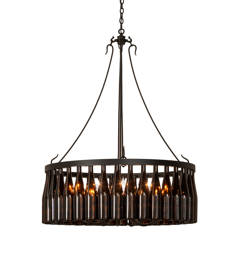 Meyda Tiffany 252685 12 Light Chandelier, Black Metal