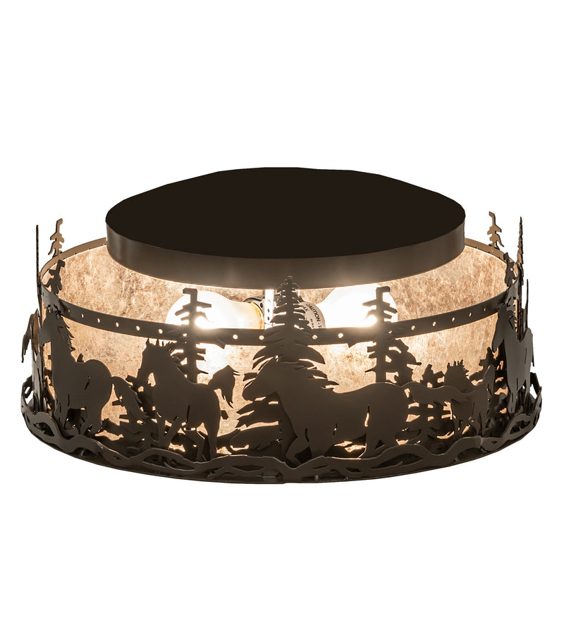 Meyda Tiffany 253522 Two Light Flushmount, Timeless Bronze