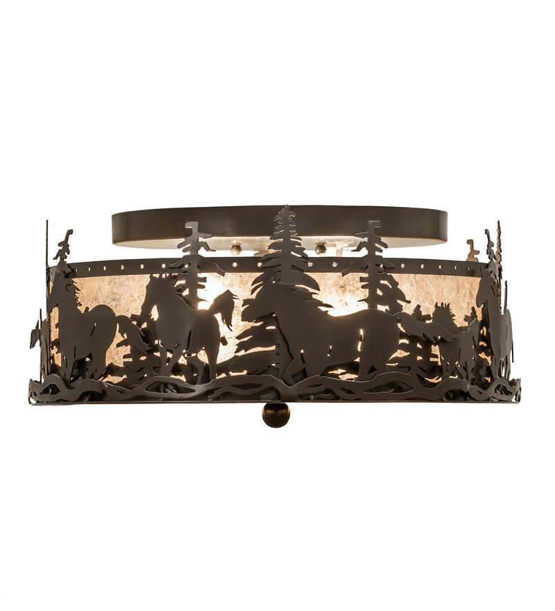 Meyda Tiffany 253522 Two Light Flushmount, Timeless Bronze