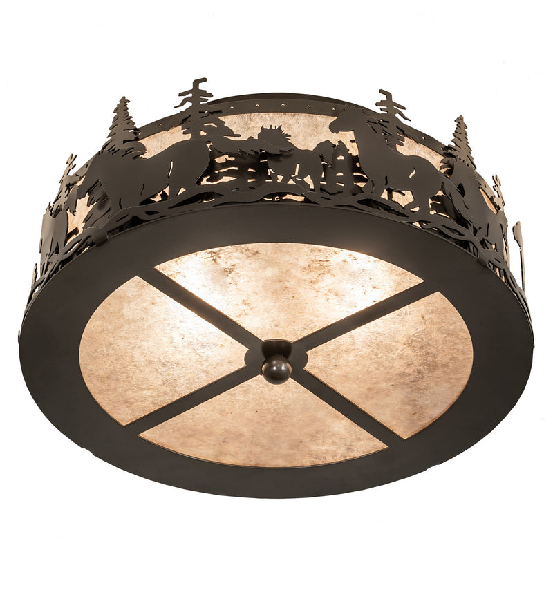 Meyda Tiffany 253522 Two Light Flushmount, Timeless Bronze