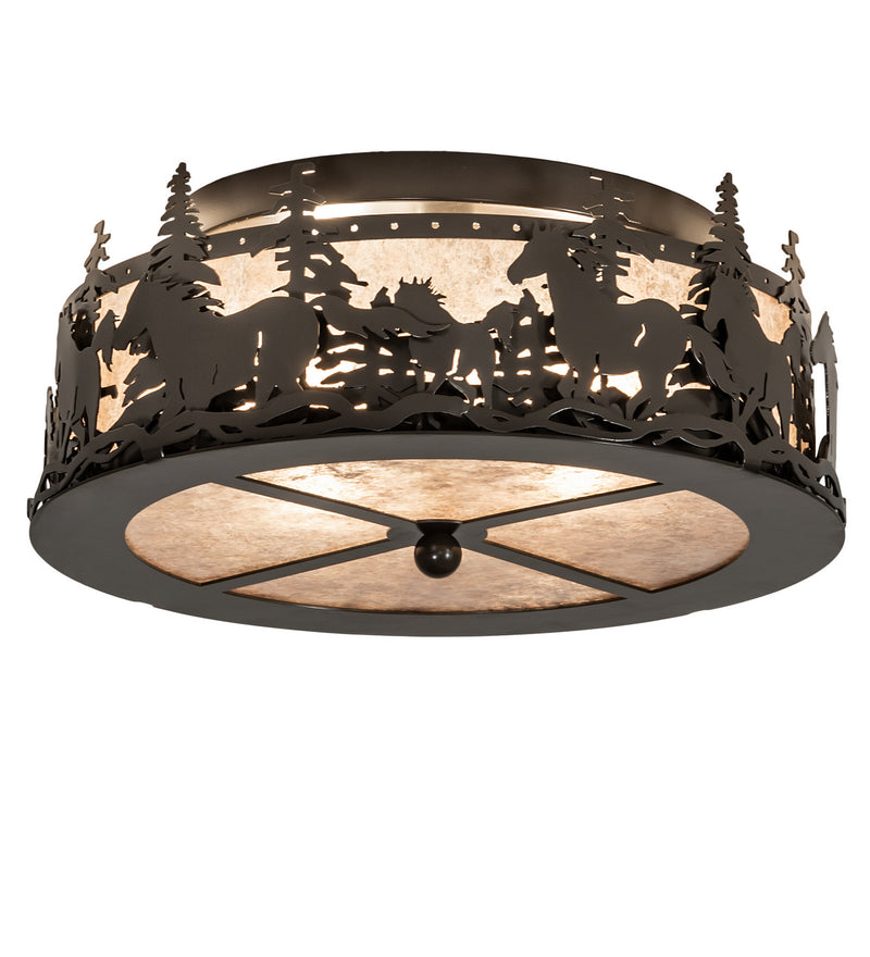 Meyda Tiffany 253522 Two Light Flushmount, Timeless Bronze