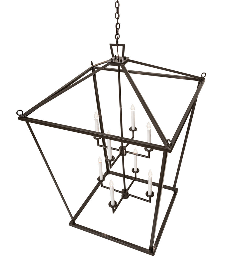 Meyda Tiffany 253605 Eight Light Pendant, Timeless Bronze & White