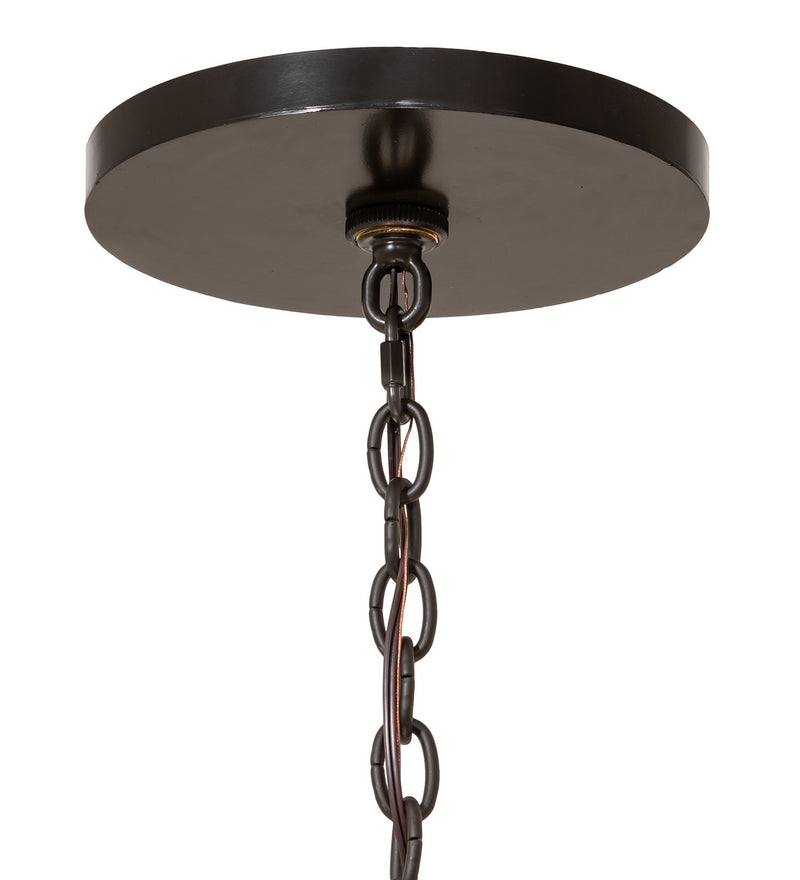 Meyda Tiffany 253605 Eight Light Pendant, Timeless Bronze & White