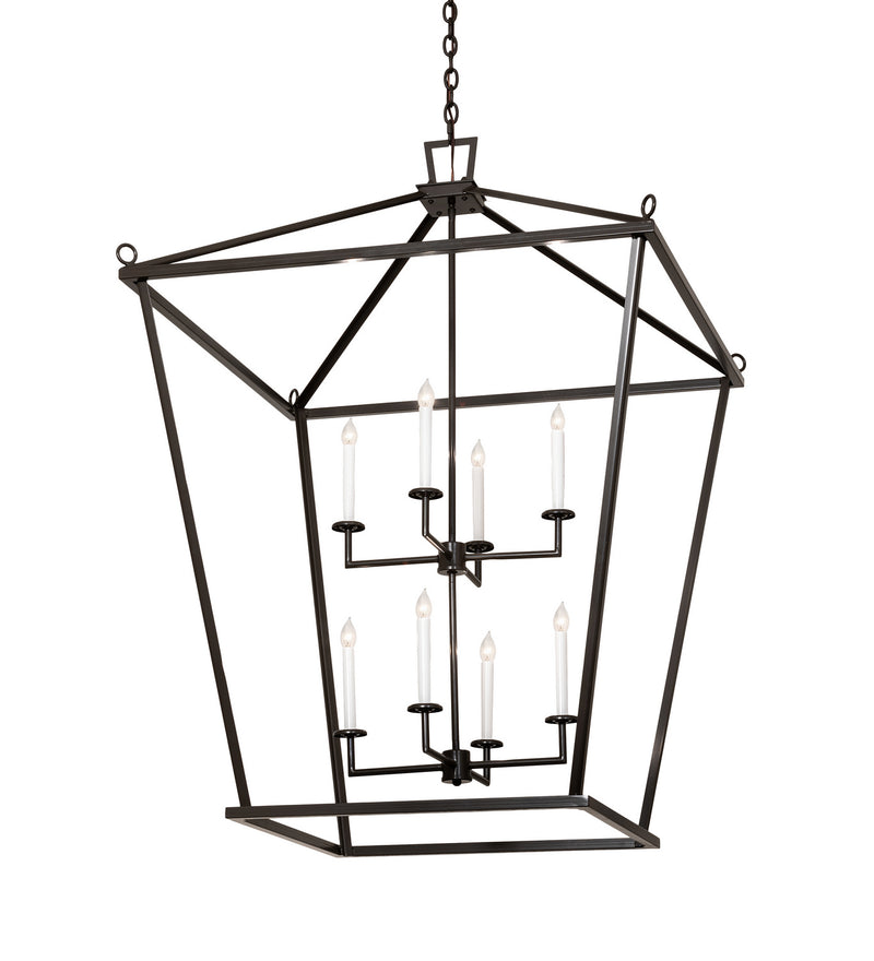 Meyda Tiffany 253605 Eight Light Pendant, Timeless Bronze & White