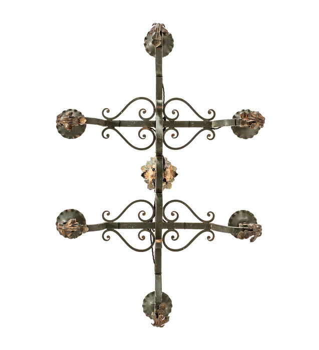 Meyda Tiffany 254930 Six Light Chandelier, Vintage Moss