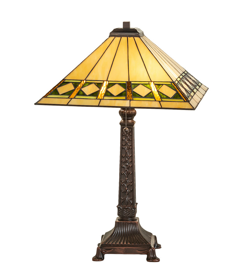 Meyda Tiffany 255015 Two Light Table Lamp, Mahogany Bronze