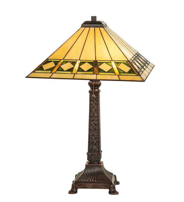 Meyda Tiffany 255015 Two Light Table Lamp, Mahogany Bronze